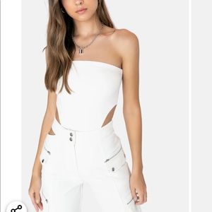 ADIKA white cut out body suit